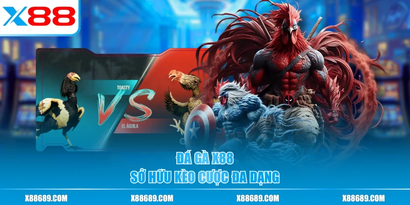 Đá gà X88 sở hữu kèo cược đa dạng