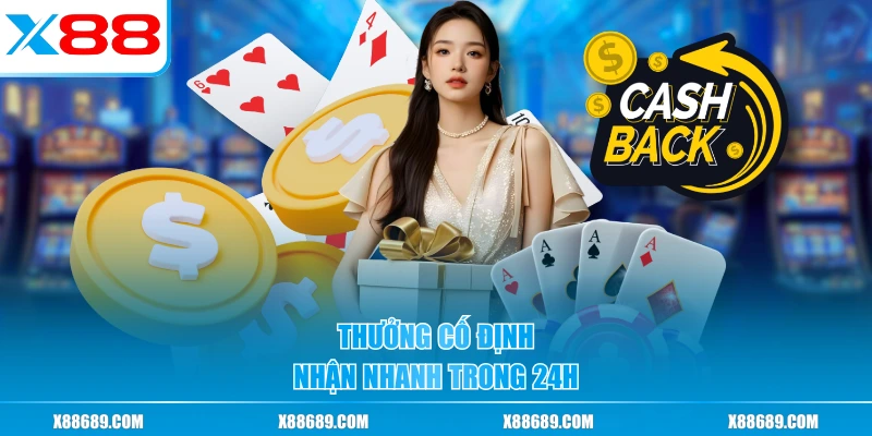 Thưởng cố định, nhận nhanh trong 24h